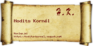 Hodits Kornél névjegykártya